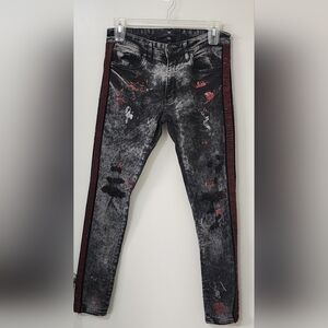Jordan Craig Legacy Edition. Ross. Skinny Jeans. Sz 32/32 Black& Red. Destressed